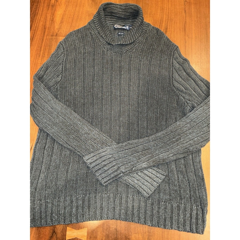 Vintage 90s Polo Ralph Lauren Silk Linen Sweater Grandpa Blue Grey XXL
